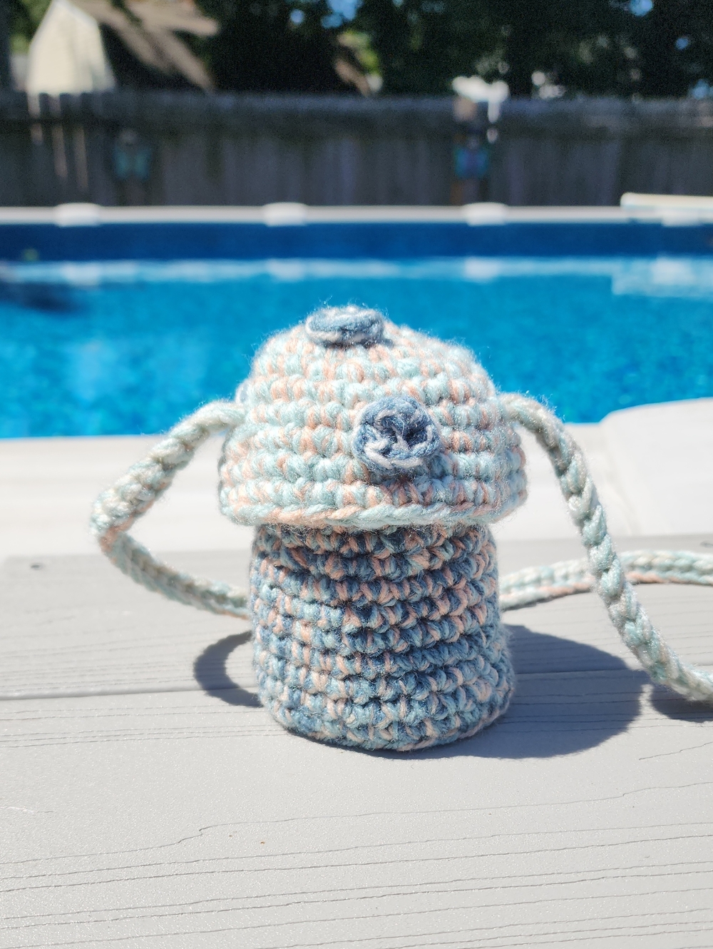 Handmade MUSHROOM Multicolor Crochet Mini Bag - Home Accents